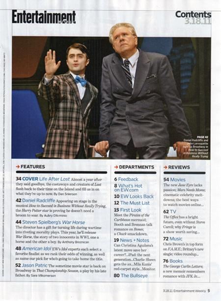 Daniel Radcliffe @ Entertainment Weekly #1185 December 2011