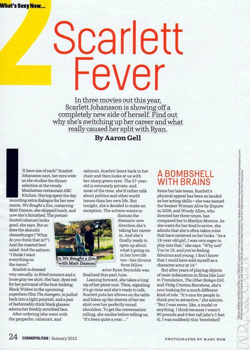 Scarlett Johansson @ Cosmopolitan US January 2012
