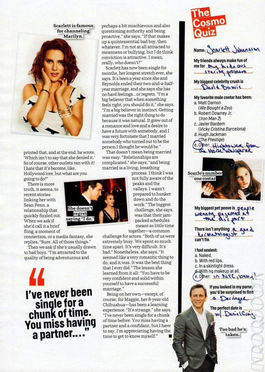 Scarlett Johansson @ Cosmopolitan US January 2012