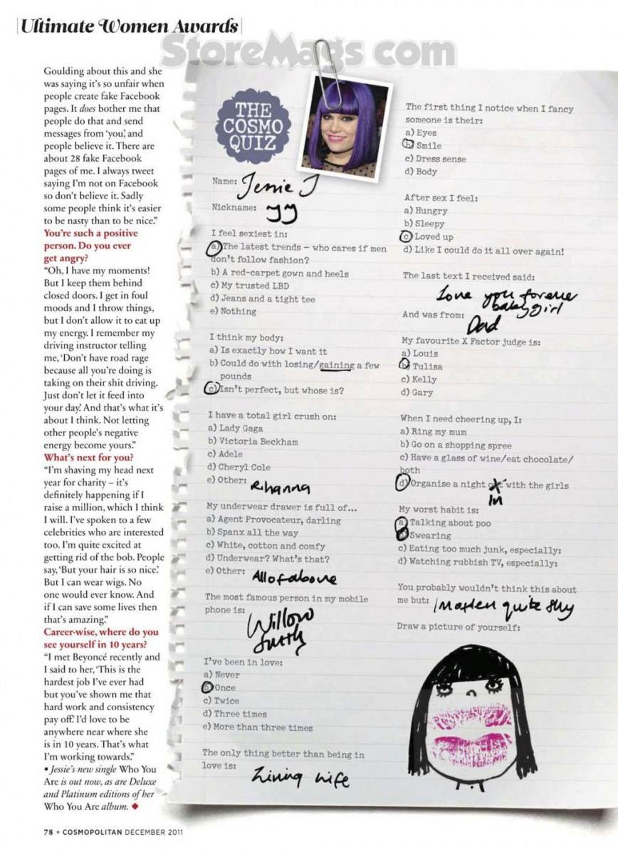 Jessie J @ Cosmopolitan UK December 2011