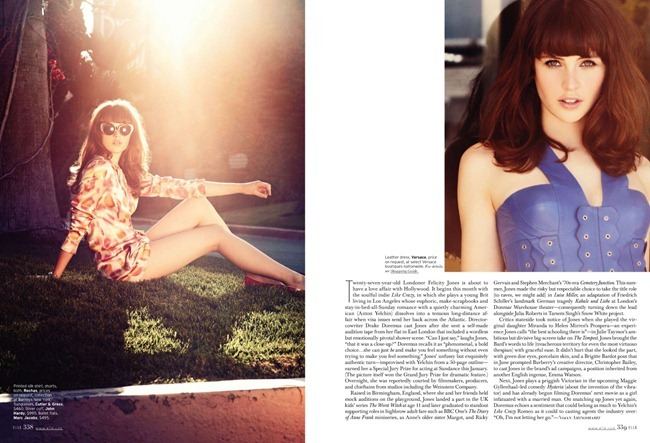 ELLE MAGAZINE: FELICITY JONES IN "HIGH FELICITY" BY PHOTOGRAPHER LAURA SCIACOVELLI