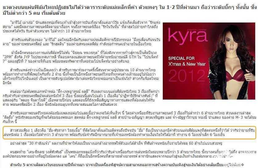 "อั้ม พัชราภา"TOP5 ดาราค่าตัวเเพงที่สุดบนจอเงิน!!!