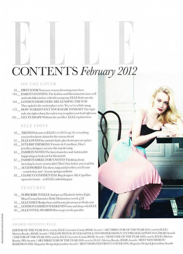 Dakota Fanning @ Elle UK February 2012