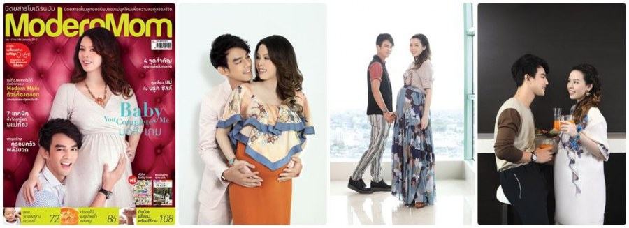 มอส-ปฏิภาณ & เกม-ดวงพร ปฐวีกานต์ @ MODERN MOM vol.17 no.195 January 2012