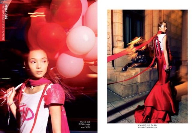 VOGUE CHINA: XIAO WEN IN "FASHION'S NIGHT OUT" BY PHOTOGRAPHER STOCKTON JOHNSON