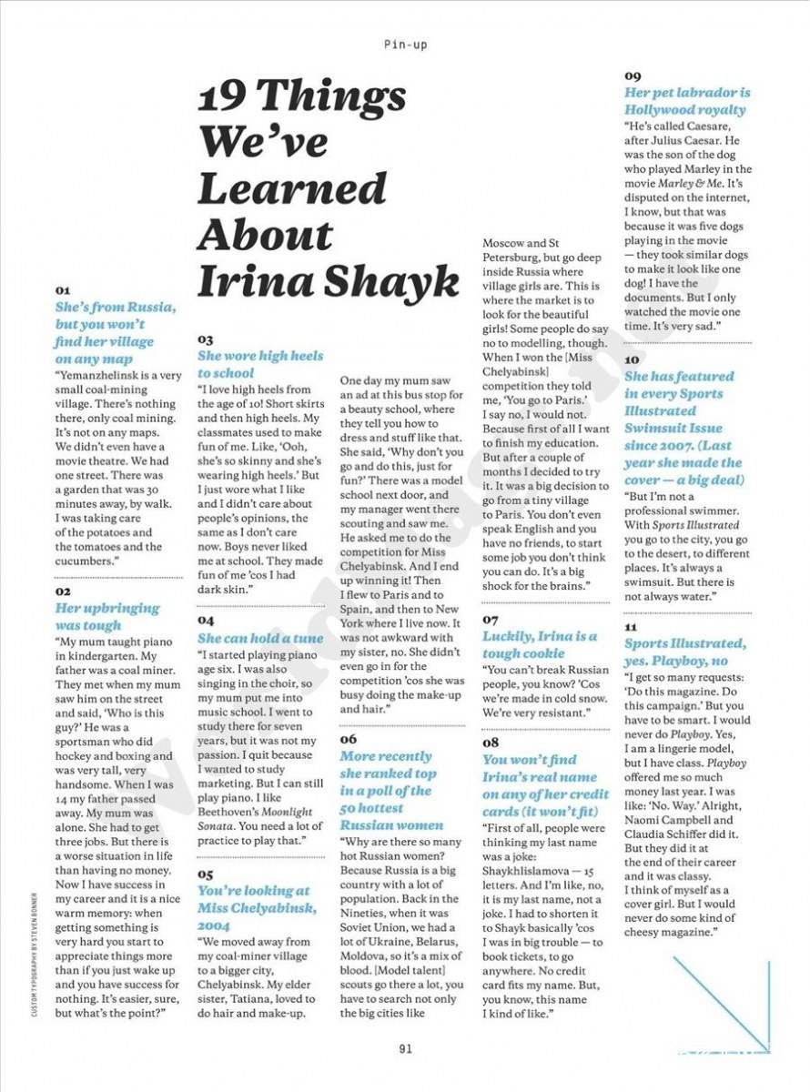 Irina Shayk @ Esquire UK February 2012