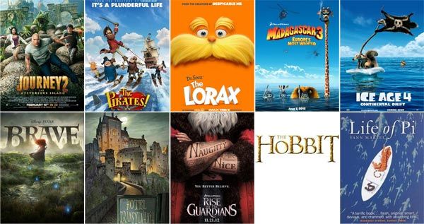10 ภาพยนต์ สำหรับเด็ก ที่จะลงโรงฉายในปี 2555
