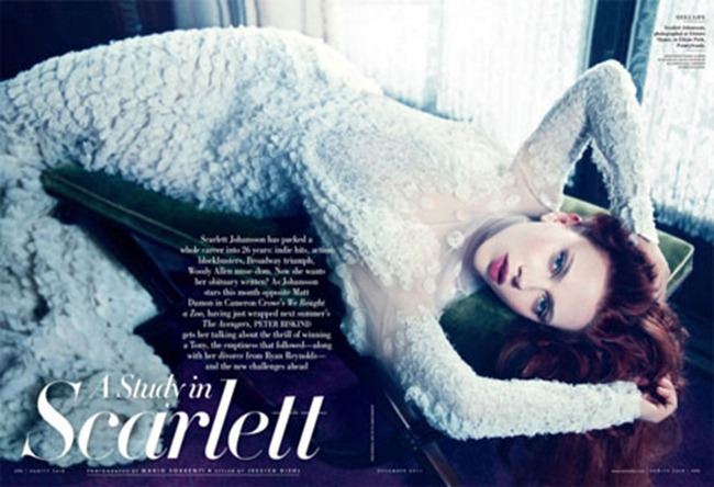 VANITY FAIR MAGAZINE: SCARLETT JOHANSSON IN "A STUDY IN SCARLETT" BY PHOTOGRAPHER MARIO SORRENTI