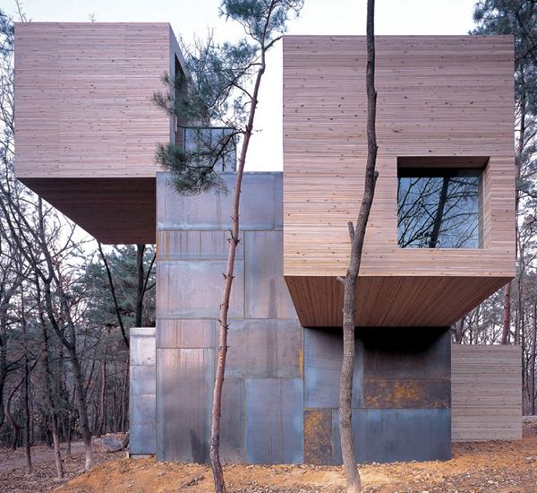 Modern Norwegian Architecture - wood and steel house design in Korea