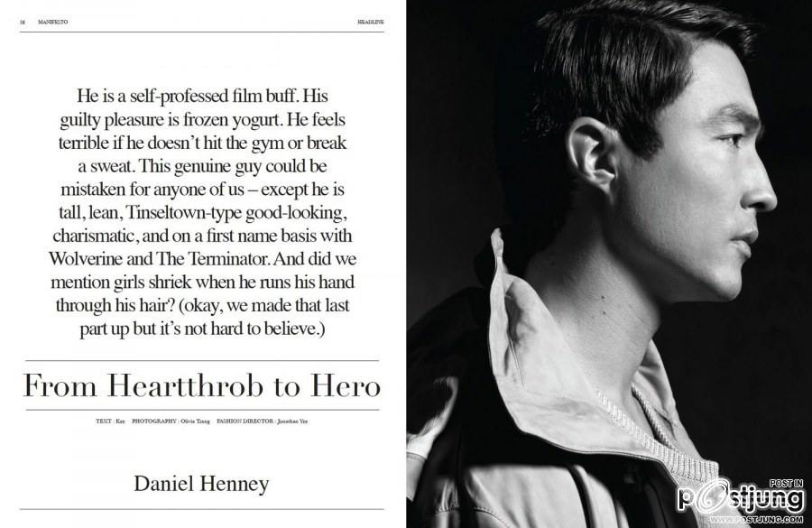 Daniel Henney @ MANIFESTO no.3 Jan.-Feb.2012