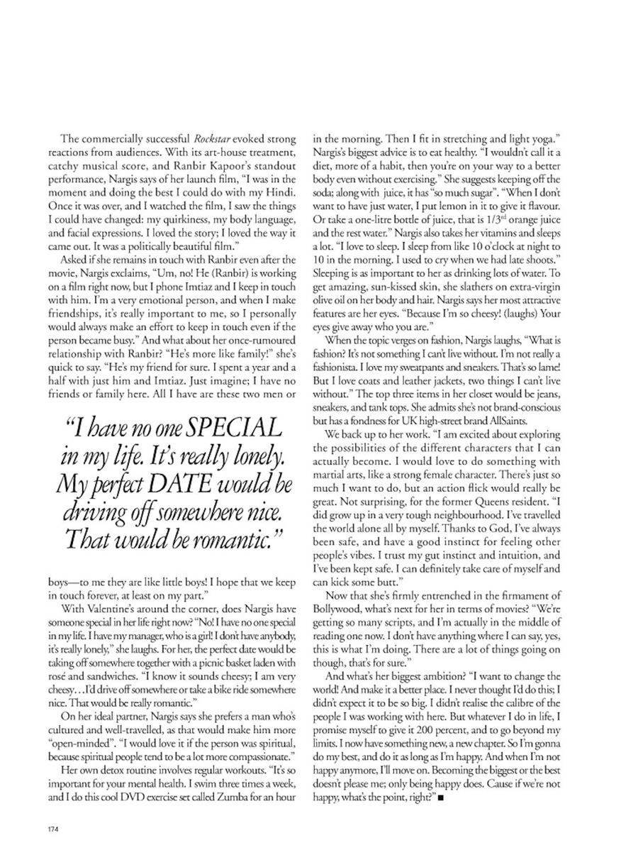 Nargis Fakhri @ Harper&rsquo;s Bazaar India January 2012