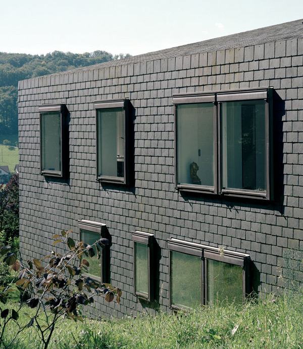 Horizontal House in Switzerland with Interior Courtyard