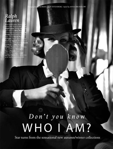 TATLER MAGAZINE: DON'T YOU KNOW WHO I AM BY PHOTOGRAPHER ROBERT TRACHTENBERG