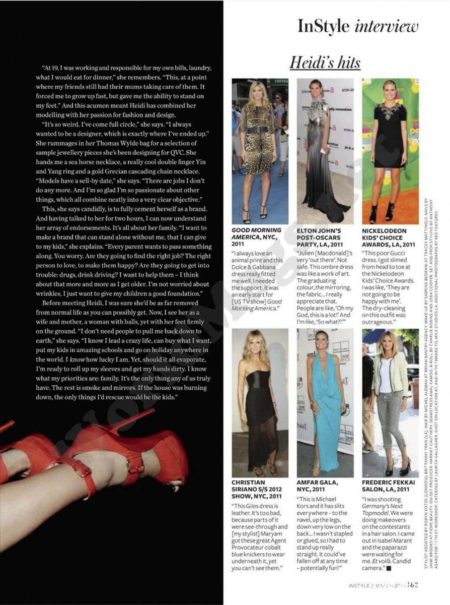Heidi klum @ Instyle uk march 2012