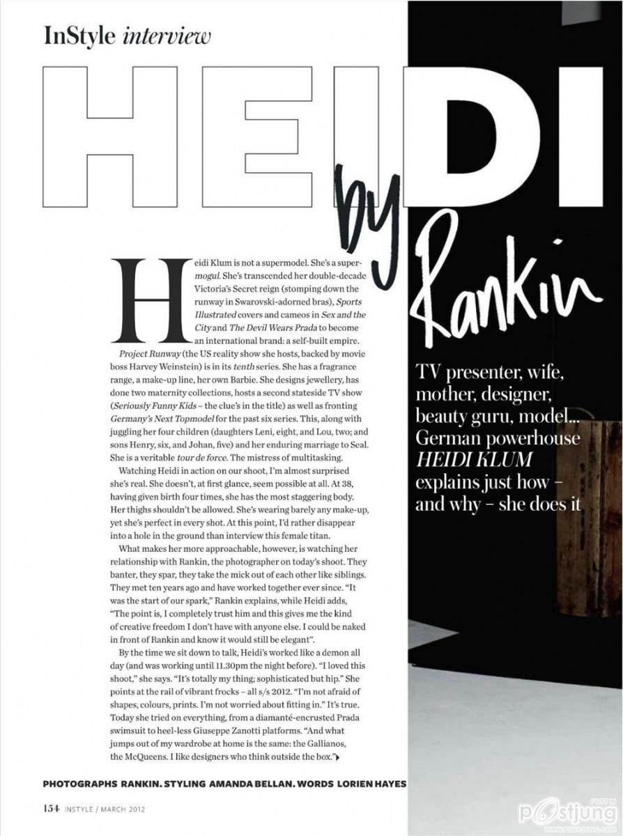 Heidi klum @ Instyle uk march 2012