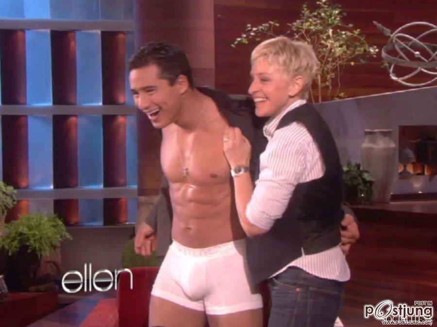 Mario Lopez : Strips down to his underwear for Ellen degeneres
