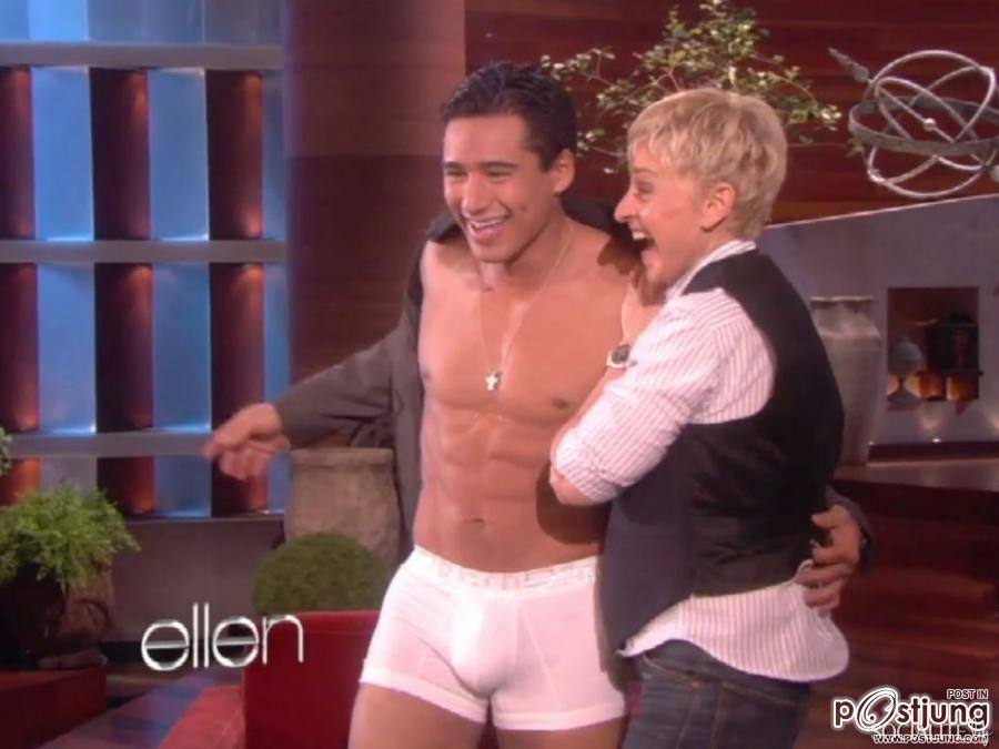 Mario Lopez : Strips down to his underwear for Ellen degeneres