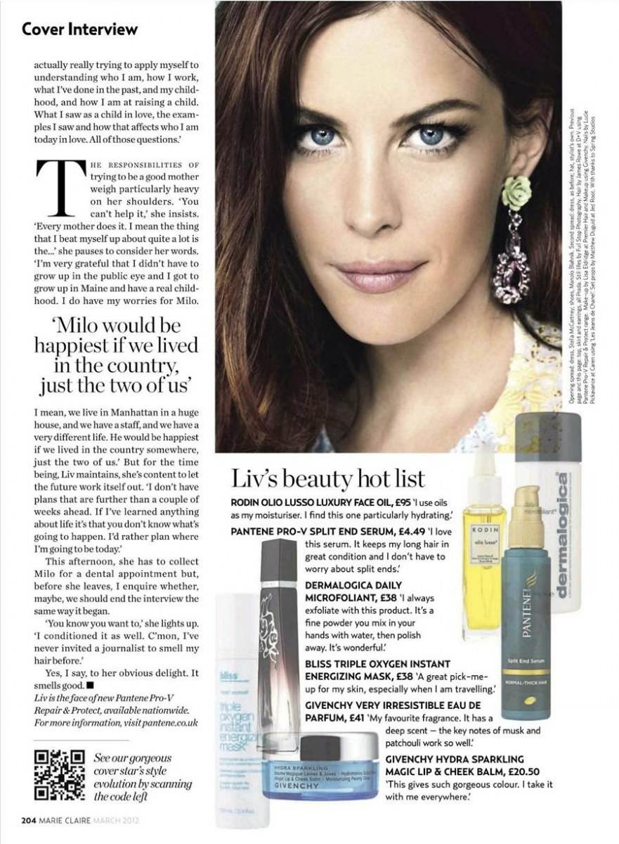 Liv Tyler @ Marie Claire UK March 2012