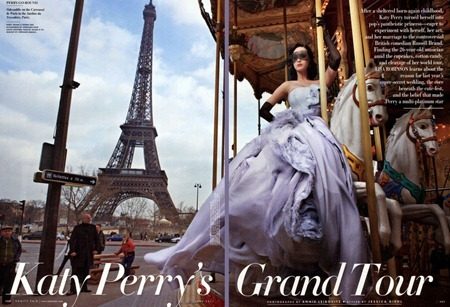 VANITY FAIR MAGAZINE: KATY PERRY IN "KATY PERRY'S GRAND TOUR" BY PHOTOGRAPHER ANNIE LEIBOVITZ