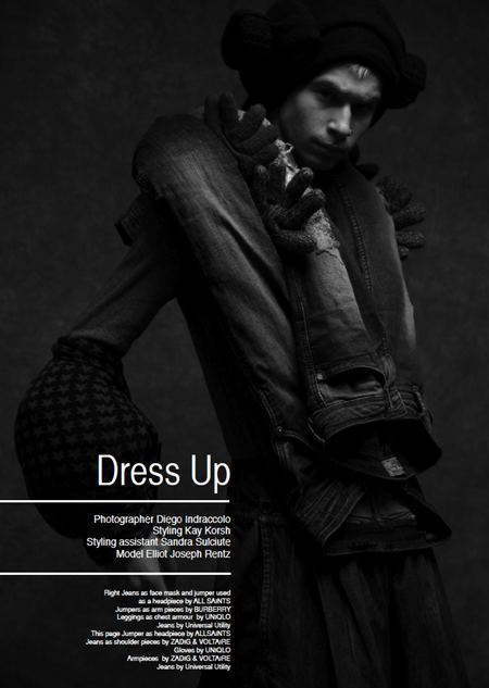 FIASCO HOMME MAGAZINE: ELLIOT JOSEPH RENTZ IN "DRESS UP" BY PHOTOGRAPHER DIEGO INDRACCOLO