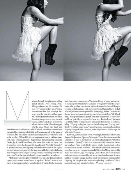 ELLE MAGAZINE: NICKI MINAJ "IN THE MINAJERIE" BY PHOTOGRAPHER TERRY TSIOLIS