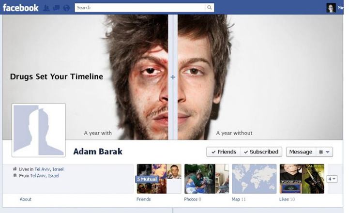 facebook timeline กับโฆษณาต่อต้านยาเสพติด