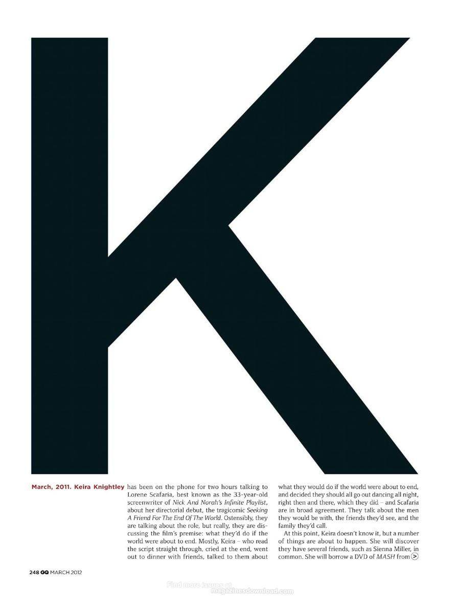 Keira Knightley @ GQ British Magazine March 2012