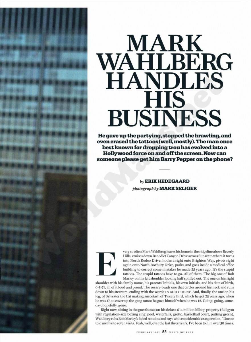Mark Wahlberg @ Men's Journal US February 2012