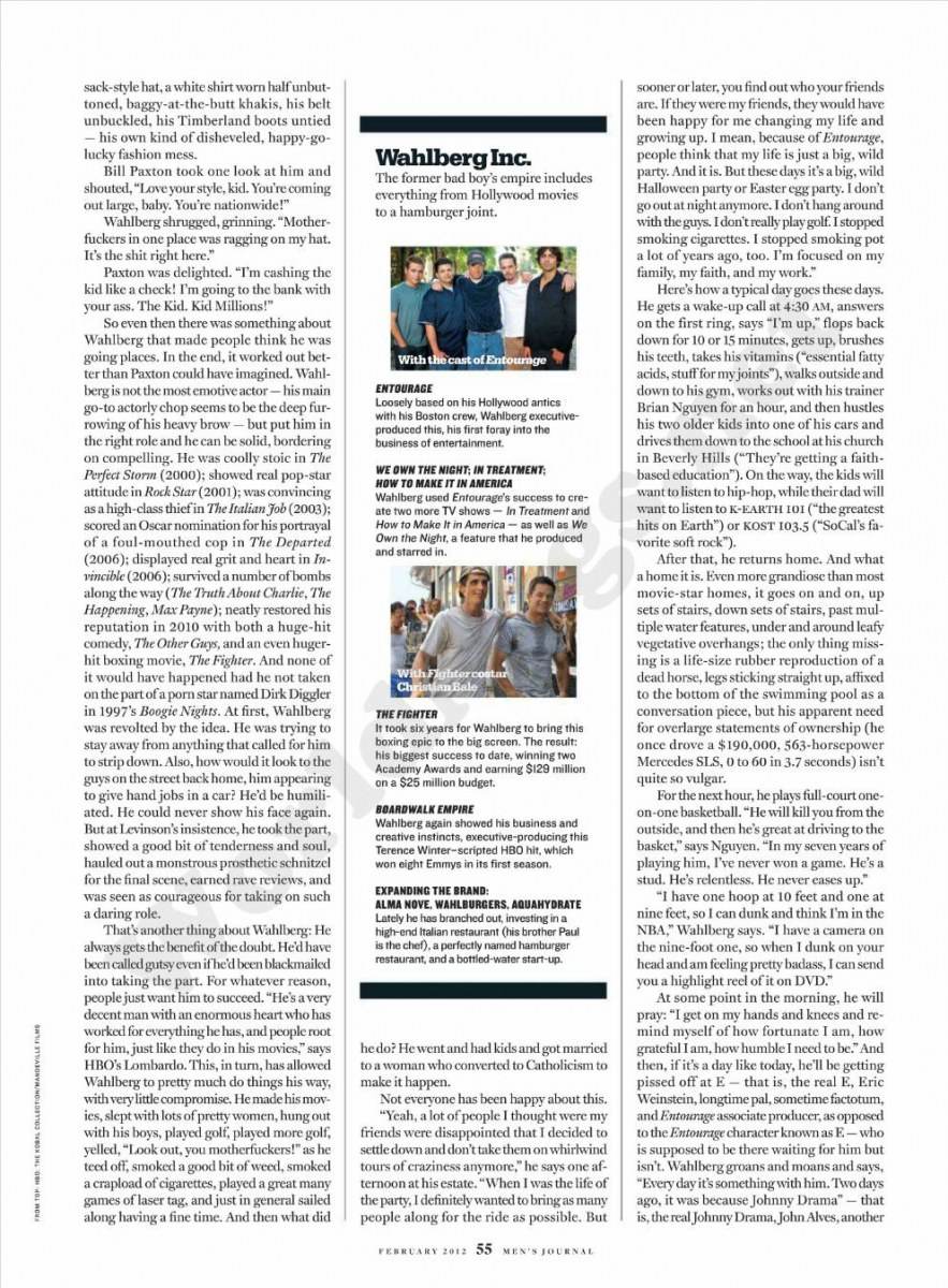 Mark Wahlberg @ Men's Journal US February 2012