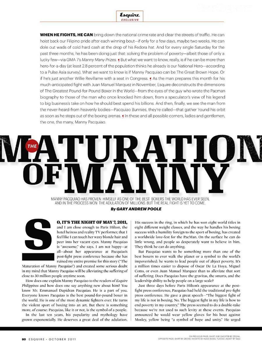 Manny Pacquiao @ Esquire Philippines October 2011