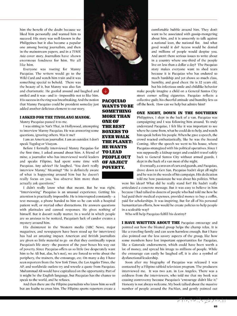 Manny Pacquiao @ Esquire Philippines October 2011