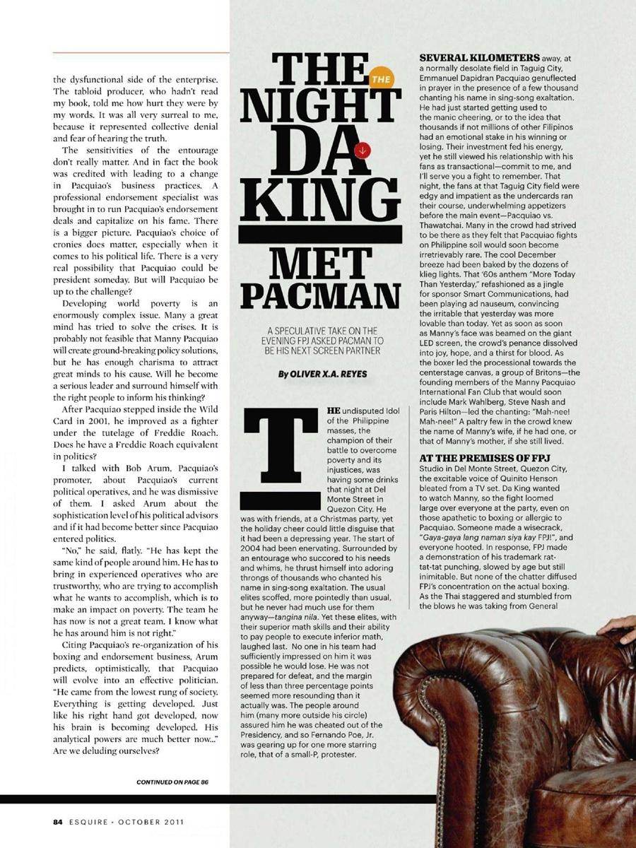 Manny Pacquiao @ Esquire Philippines October 2011