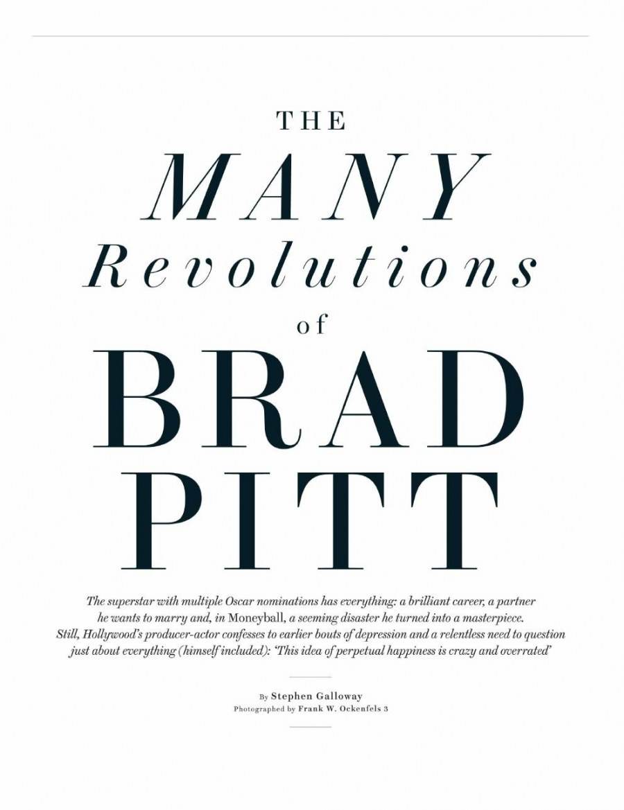 Brad Pitt @ The Hollywood Reporter US February 2012