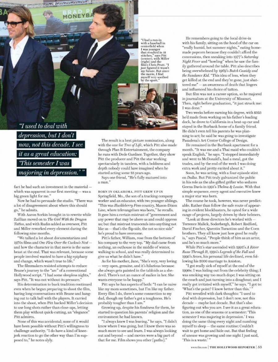 Brad Pitt @ The Hollywood Reporter US February 2012