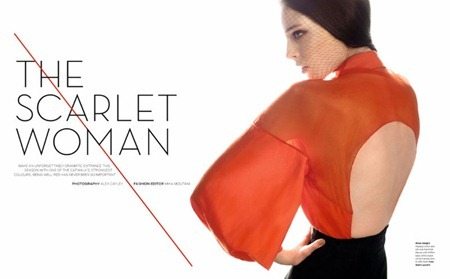 THE SUNDAY TELEGRAPH: COCO ROCHA IN "THE SCARLET WOMAN" BY PHOTOGRAPHER ALEX CAYLEY