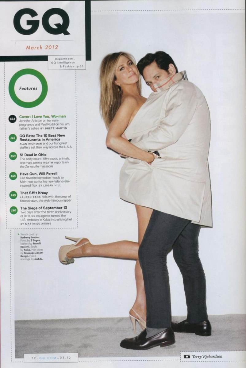 Jennifer aniston & Paul rudd @ GQ US March 2012