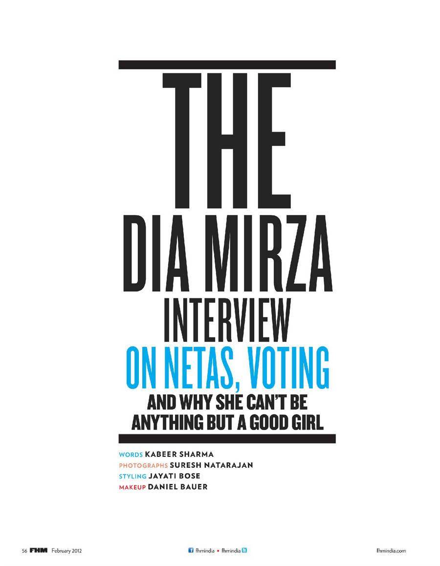 Dia Mirza @ FHM India February 2012