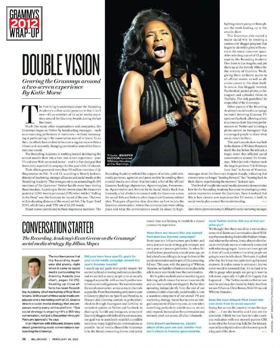 Whitney houston @ Billboard Magazine February 25, 2012