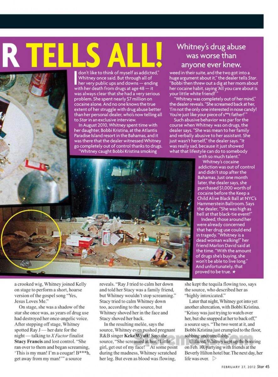 Whitney houston @ Star Magazine February 2012