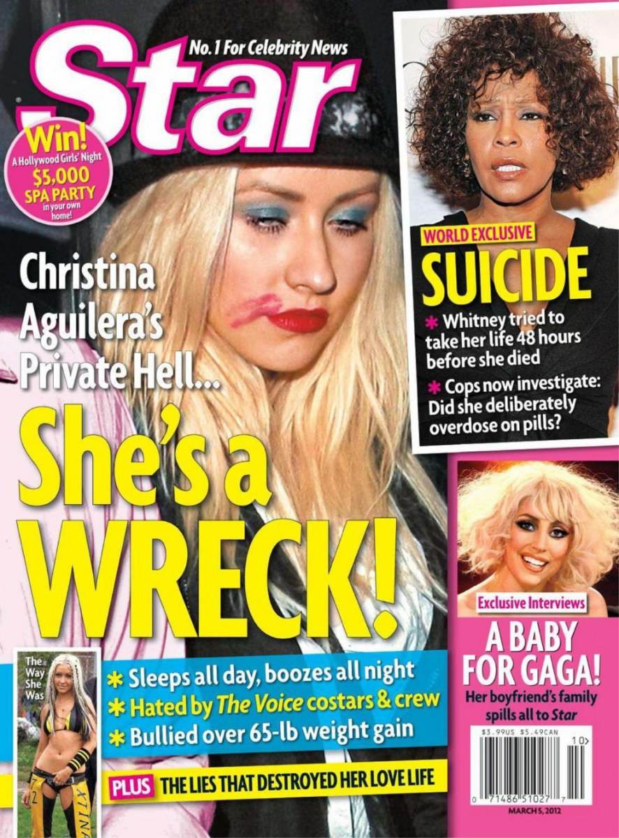 Christina aguilera @ Star Magazine March 2012