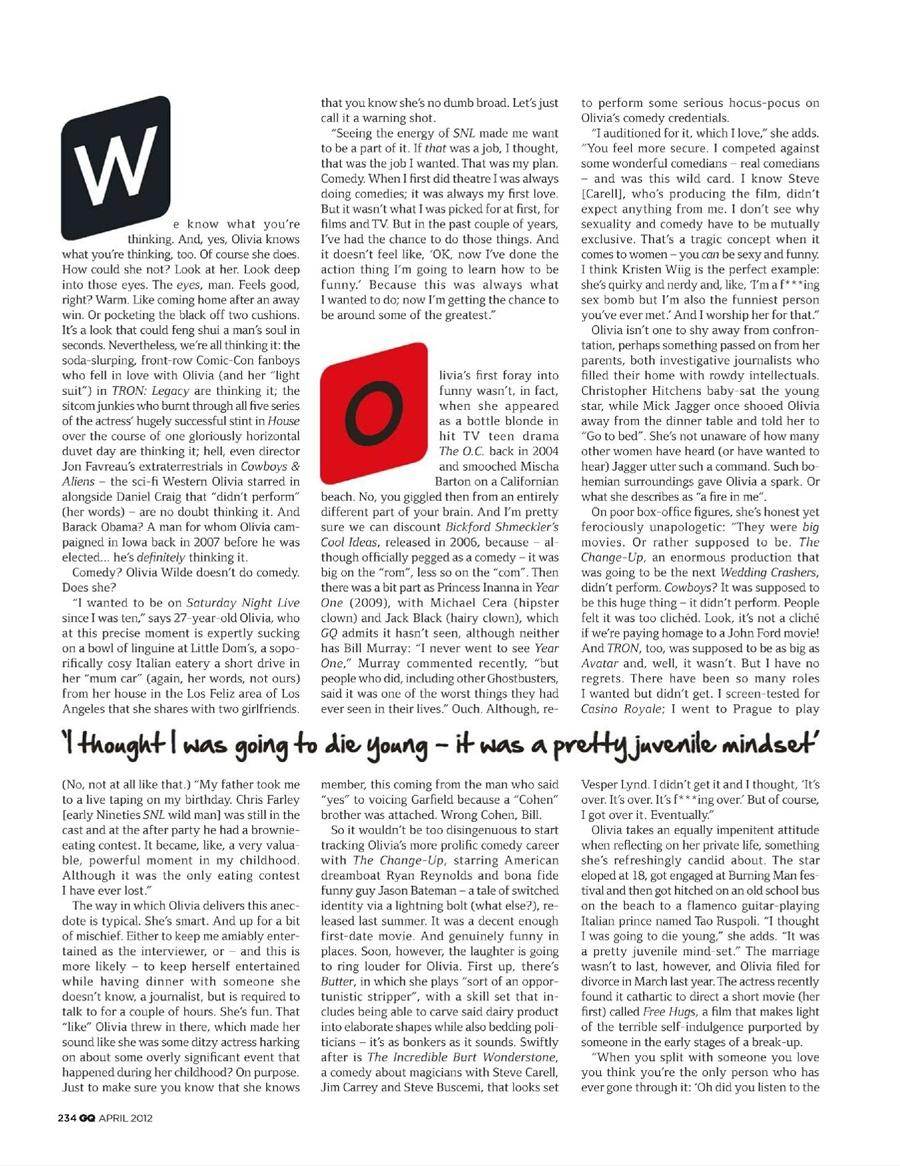 Olivia Wilde @ GQ British Magazine April 2012