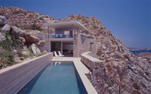 Contemporary Beach Home - concrete and stone