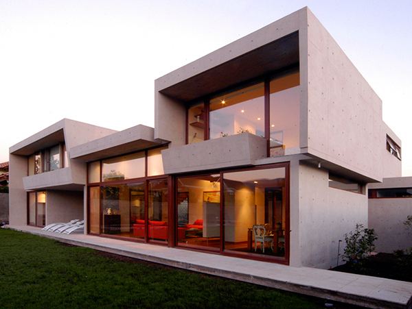 Concrete Home Architecture Decorated with ... Sunlight