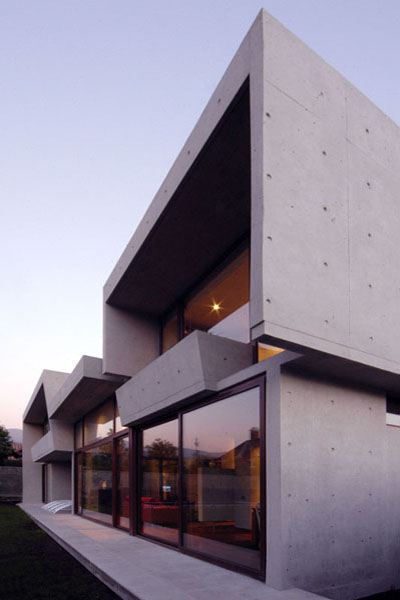 Concrete Home Architecture Decorated with ... Sunlight