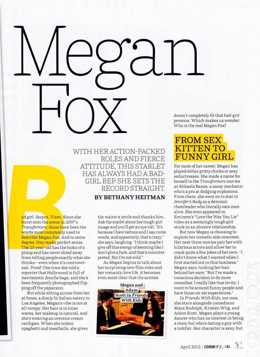 Megan Fox @ Cosmopolitan US April 2012