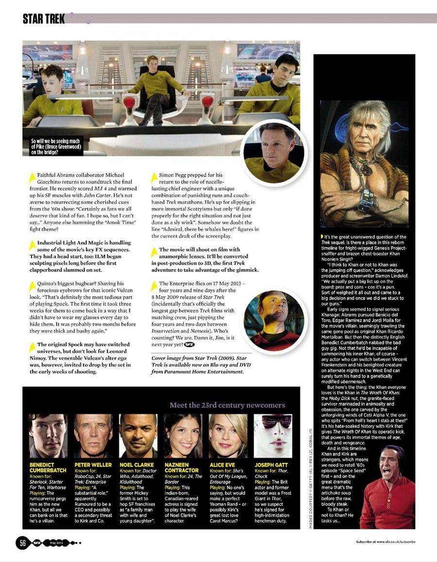 Star Trek2 @ SFX Magazine issue 220 May 2012