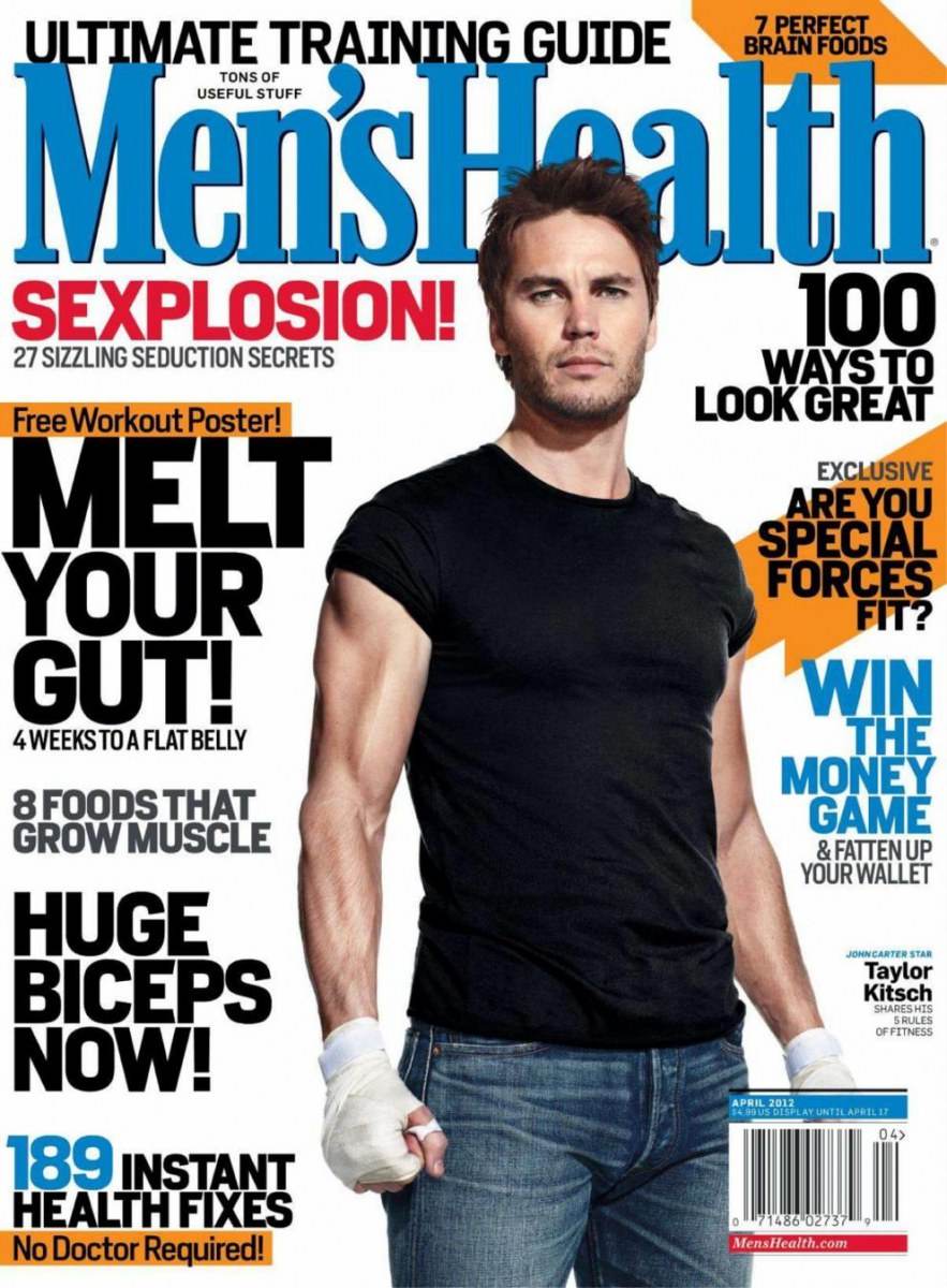 Taylor kitsch @ Men's Health US April 2012
