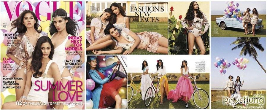 Alyssah ali, jessica clark & ashika pratt @ Vogue India March 2012