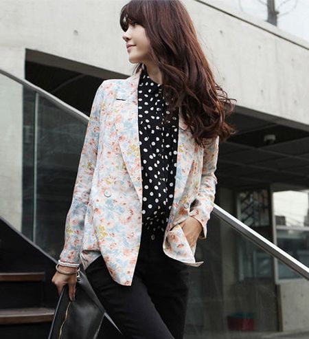 แฟชั่น Print Blazor เสื้อสูทเบลเซอร์ลายปรินต์