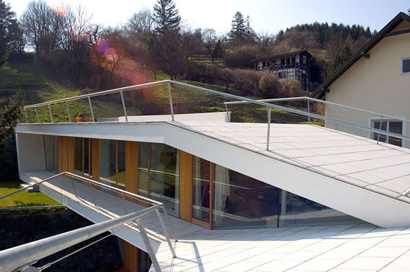 Modern Architectural Home by Austrian Architecture Firm - unusual folded design